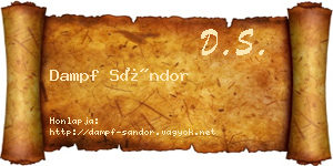 Dampf Sándor névjegykártya