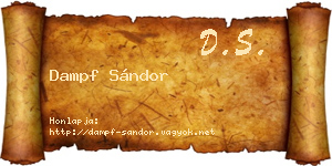 Dampf Sándor névjegykártya