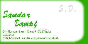 sandor dampf business card